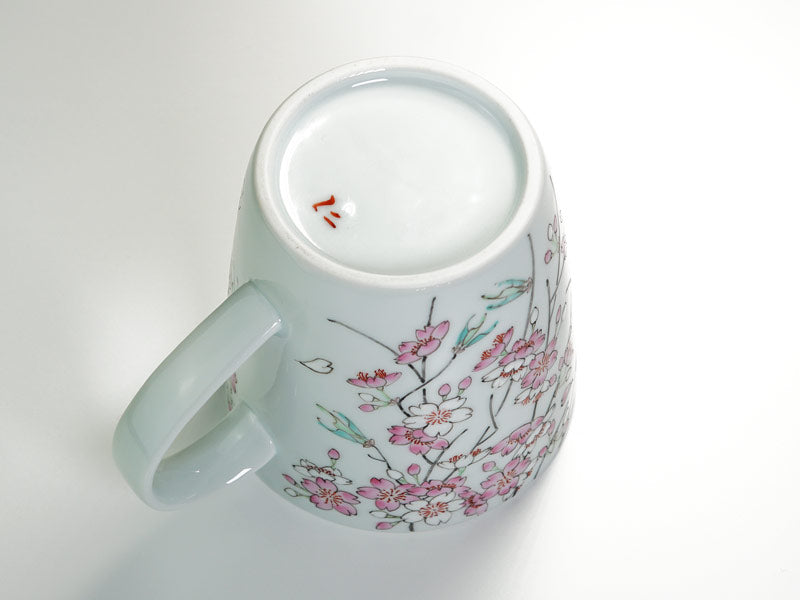 Arita Ware Gokusai Cherry Blossoms Coffee Mug - Hand Written by Obata Yuji