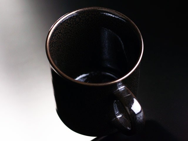 Shinemon Kiln Silver Yuteki Tenmoku Coffee Mug - Arita Ware