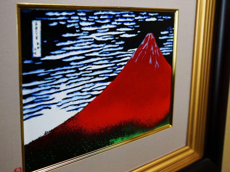 Sankougei Hokusai Fuji Cloisonne Picture Flame - Kyoto Shippo