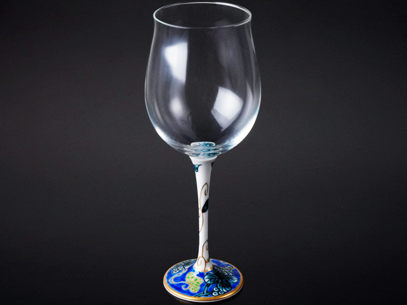 Arita Ware Wine Glasses - Somenishiki Blue Grapes Design
