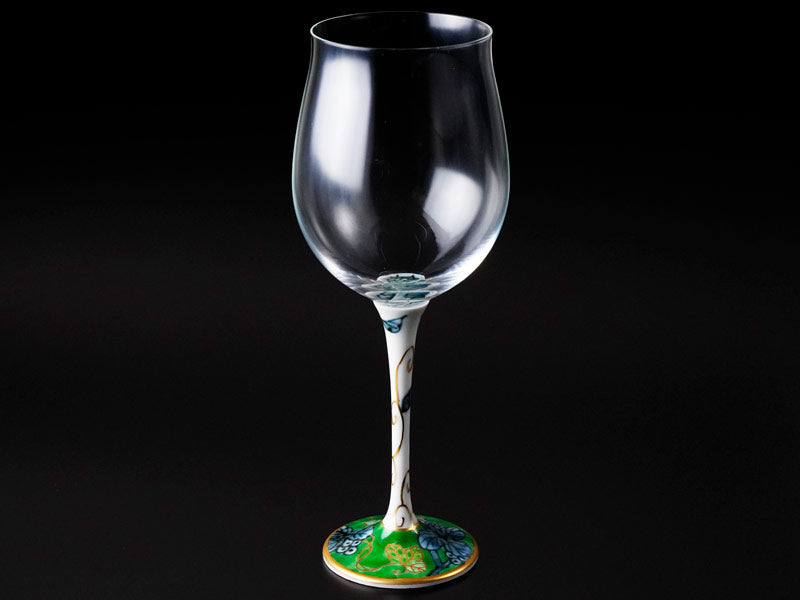 Arita Ware Wine Glasses - Somenishiki Green Grapes Design