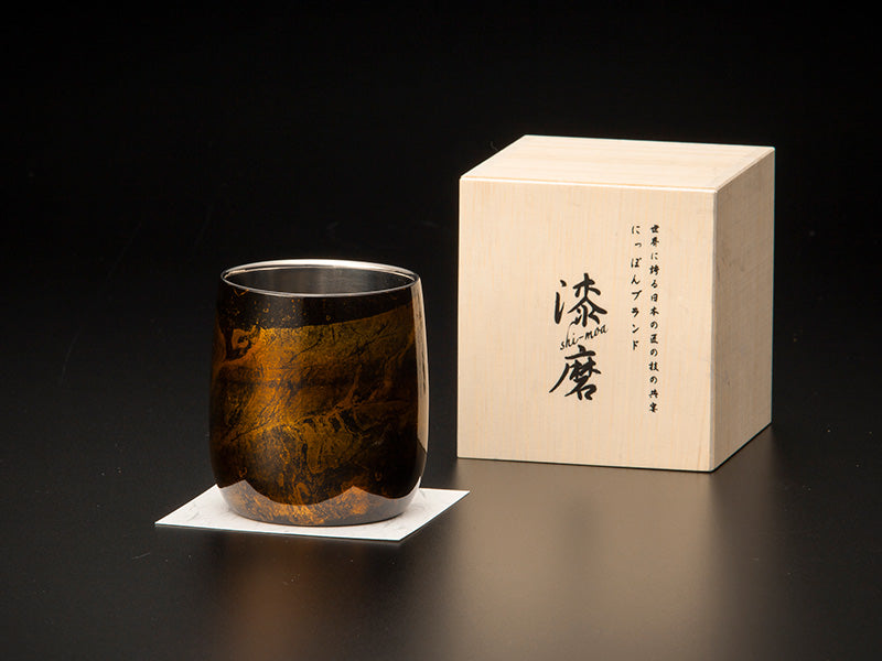 Yamanaka Lacquerware - Shima Cup Daruma Black / Red Byakudan