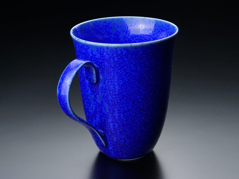 Shinemon Kiln 【Sapphire Anniversary Gift】 Mug “Ruri-Suichaku” (Lapis Water Drop) - Arita Ware