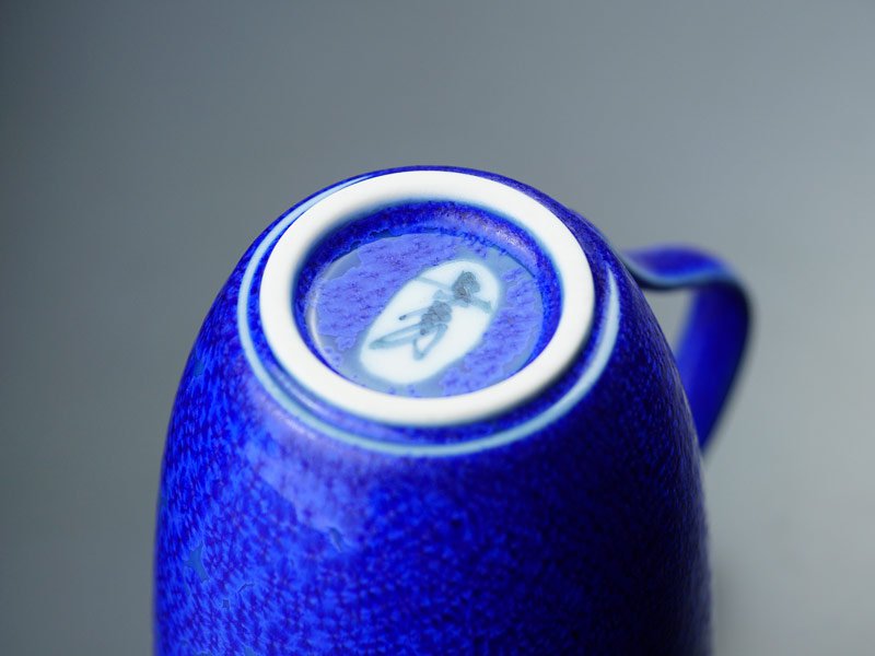 Shinemon Kiln 【Sapphire Anniversary Gift】 Mug “Ruri-Suichaku” (Lapis Water Drop) - Arita Ware