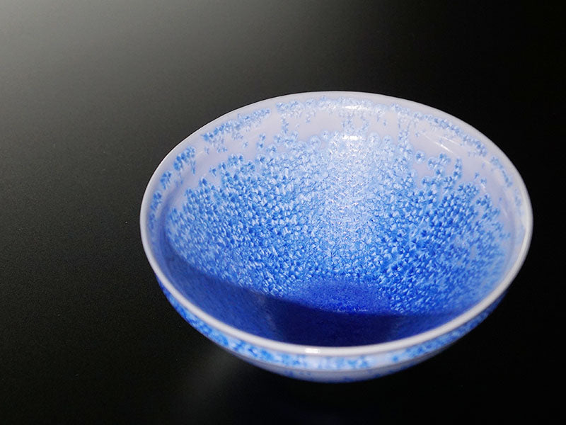 Shinemon Kiln Indigo-Stained Water Drop Bowl - Arita Ware