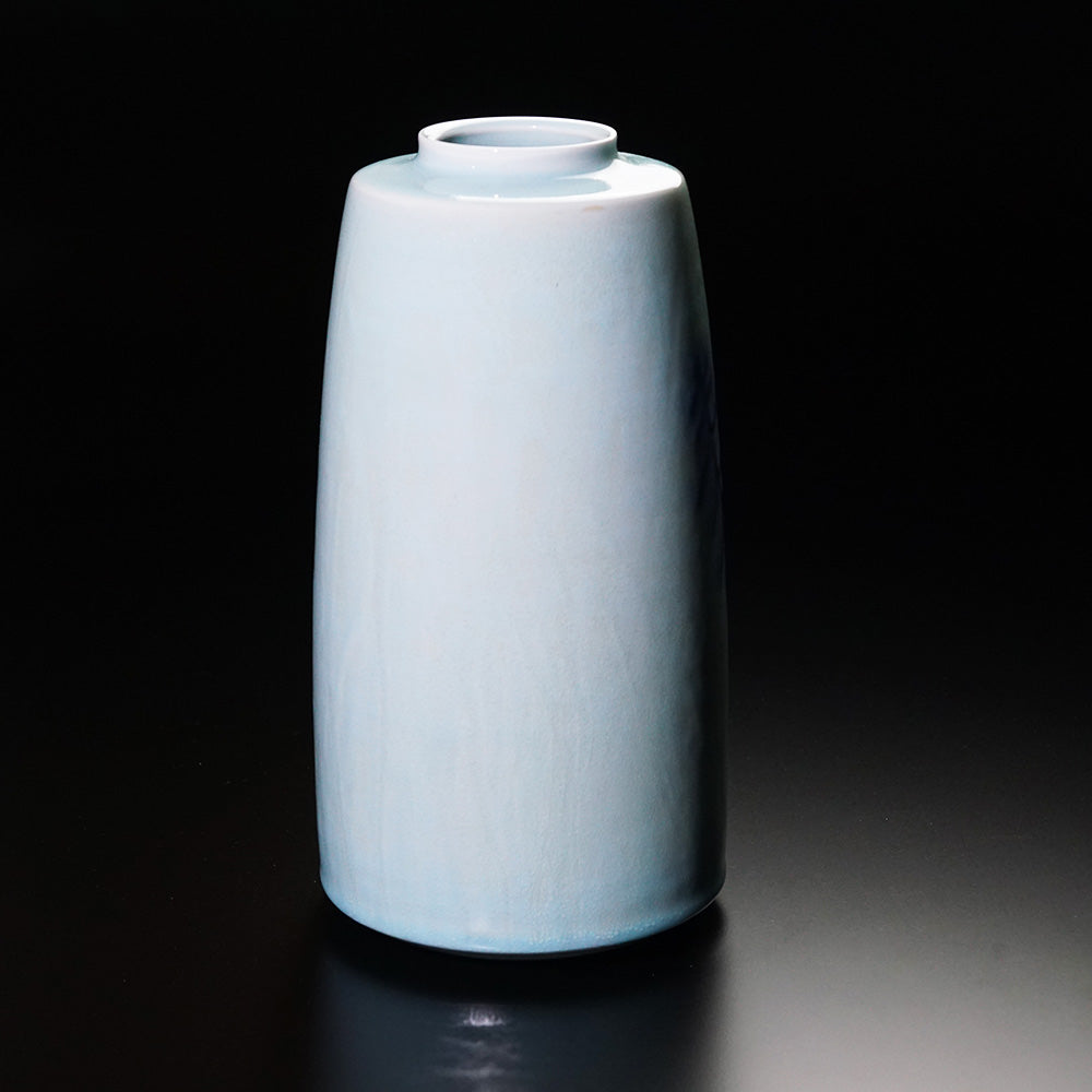 Shinemon Kiln Kinuta Celadon Floral Vase - Arita Ware