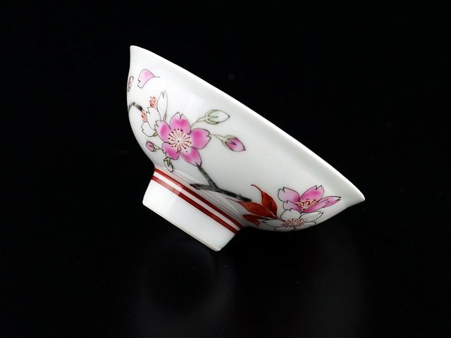 Arita Ware Cherry Blossoms Ochoko Sake Cup - Hand Written by Obata Yuji