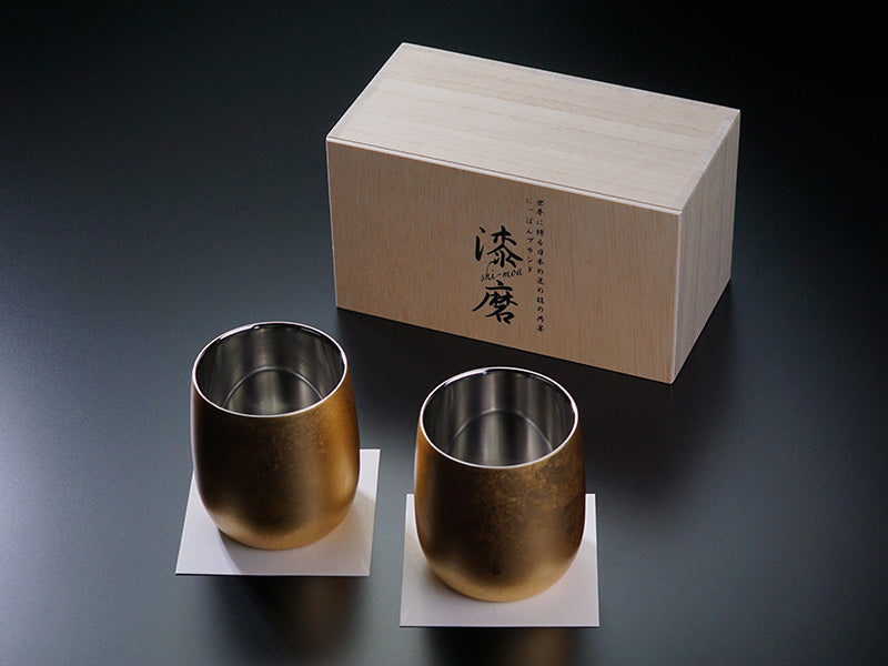 [Tasse en laque] Tasse à thé jumelée Fukudaruma "Hakui"