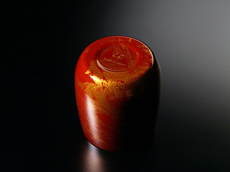 Yamanaka Lacquerware - Shima Cup Daruma Black / Red Byakudan